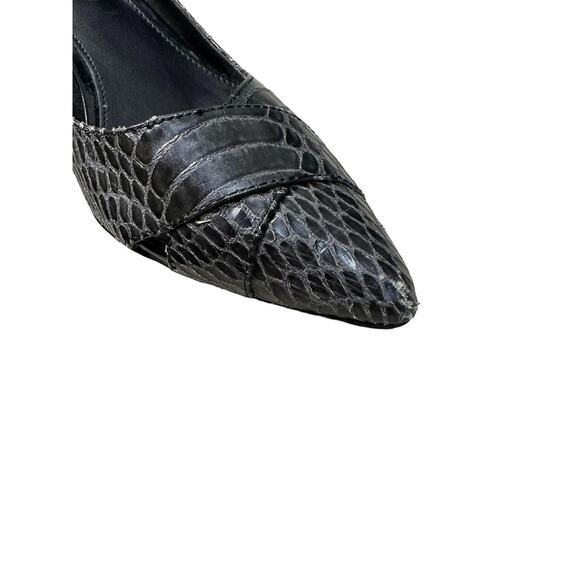 Calvin Klein Size Tasha Women's Black Snakeskin Pointed Toe Pump Heels 8.5 - Picture 3 of 10